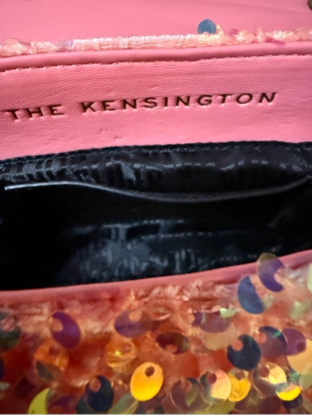 Kurt Geiger Kensington Pink Sequin Tweed Crossbody Bag - Picture 6 of 8